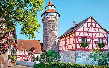 The half-timbered architecture of Nuremberg